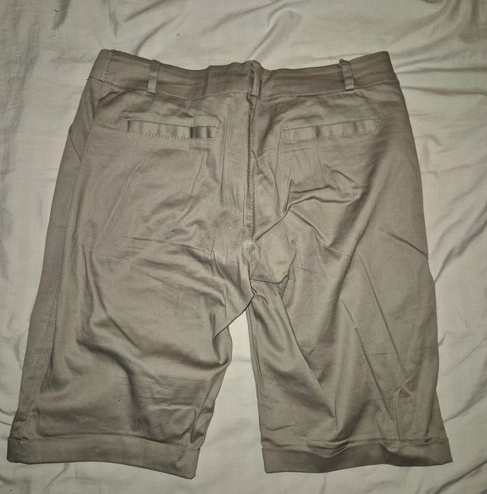 Pantaloni scurți crem, casual,  bumbac