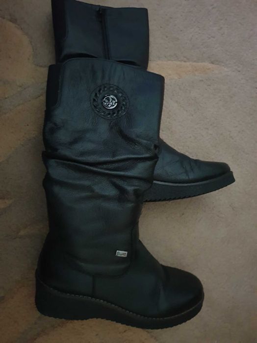 Cizme piele Rieker Tex, blana de oaie, 37