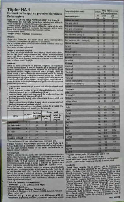 Lapte praf Topher 1 HA