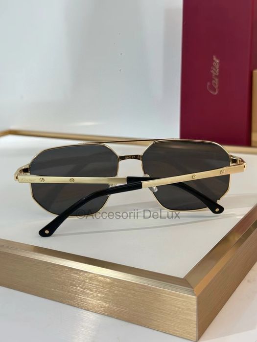 Ochelari de Soare Cartier Aviator CT0462S Full Box Santos De Cartier [Verificare Colet] Gold