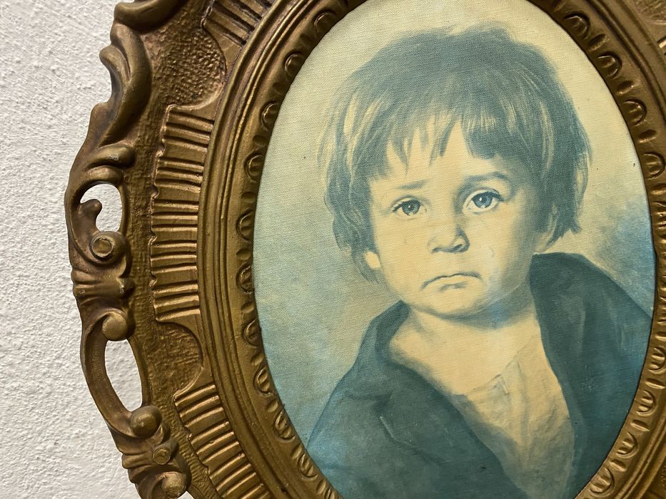 Ретро рамка картина в барокова стилизация с портрет Италия 1970