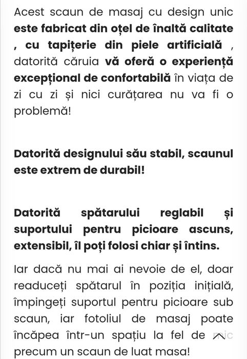 Fotolii cu functie de masaj si suport pentru picioare,  LUXUS