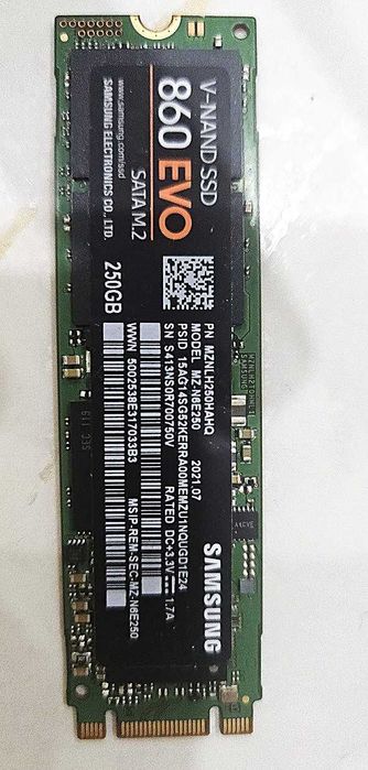 SSD накопитель Samsung 860 EVO 250GB (M.2)