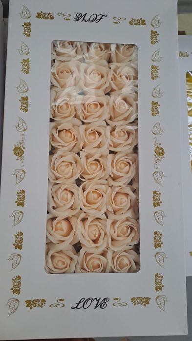 Trandafiri din sapun, decorativi, 7x5cm, set 50 buc