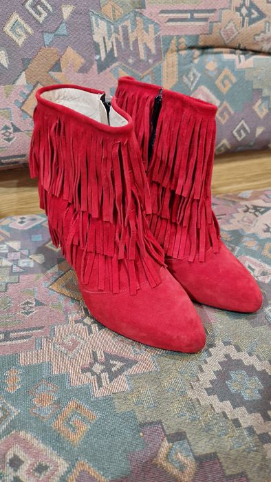 Botine rosii piele  39