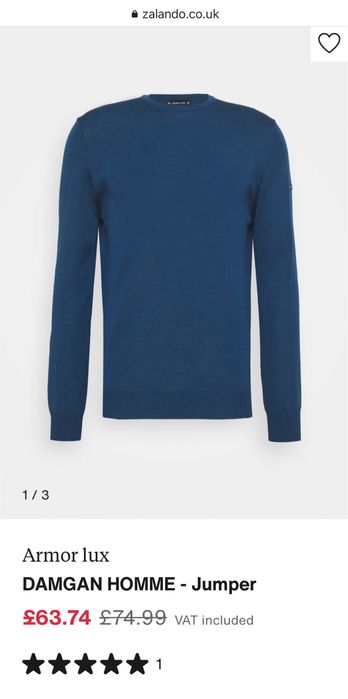 100% вълна Armor Lux Damgan Pullover ОРИГИНАЛЕН мъжки пуловер - М