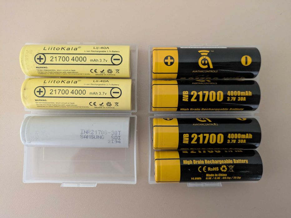 Set 6 acumulatori Litiu-Ion 21700