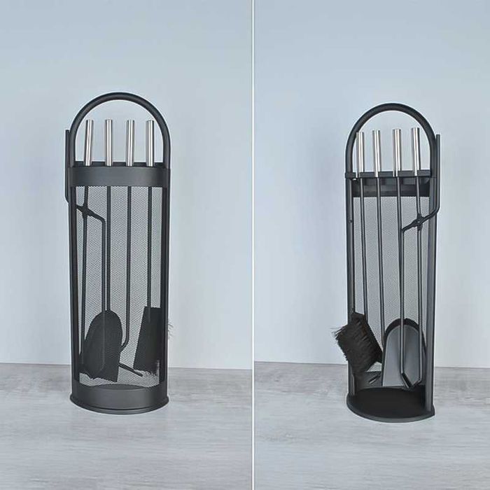 АКСЕСОАРИ ЗА ПЕЧКА/КАМИНА 5 в 1, Стойка-Клещи-Лопатка-Метличка-Кука