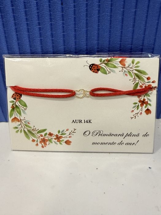 Martisoare din AUR 14 ka cu Snur ReglabilAmanetRahova295