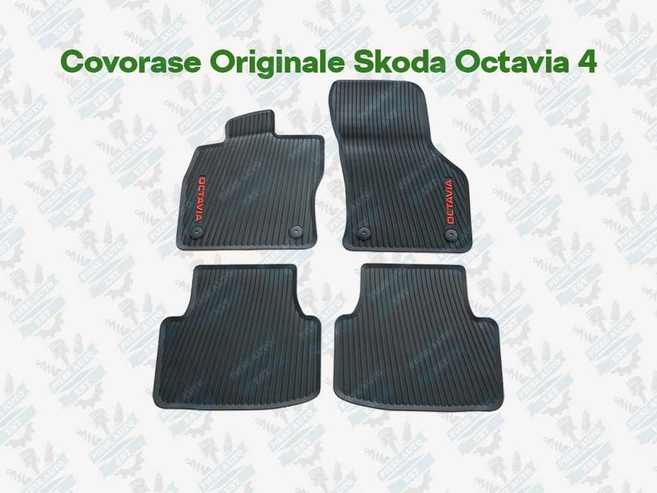 Set covorase originale Skoda Octavia 4 inscriptie rosie