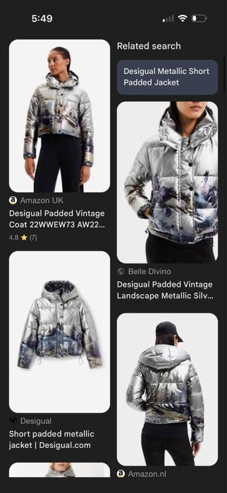 Сребристо топло яке на Desigual