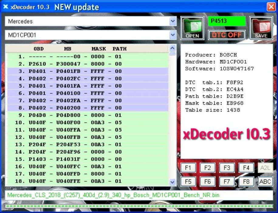 xDecoder 10.3 DTC Remove
