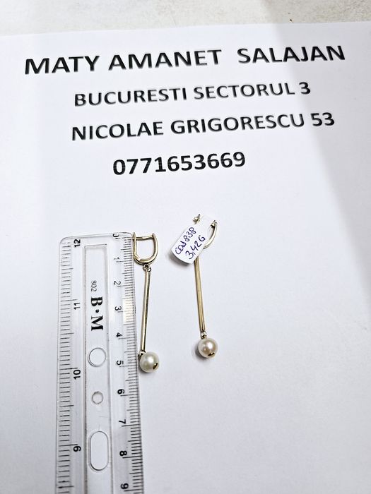 Vand cercei din aur 14 k 3.42 g cod 838