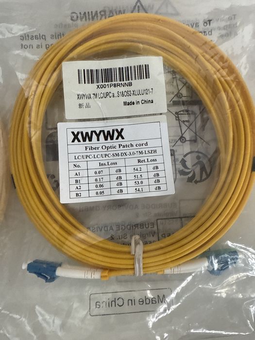 Cablu Patch Fibra Optica 7m XWYWX SM SX/DX LSZH 3.0mm / SC ST LC FC