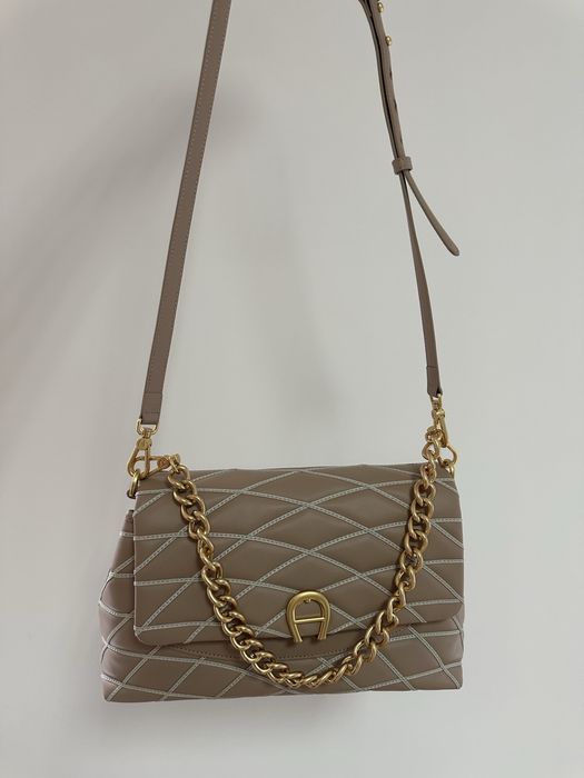 Чанта Aigner Tasche Maggie Topstitch Warm Taup