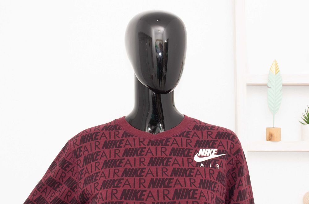 Nike Air оригинален дамски суичър вишнав пуловер овърсайз XS-S