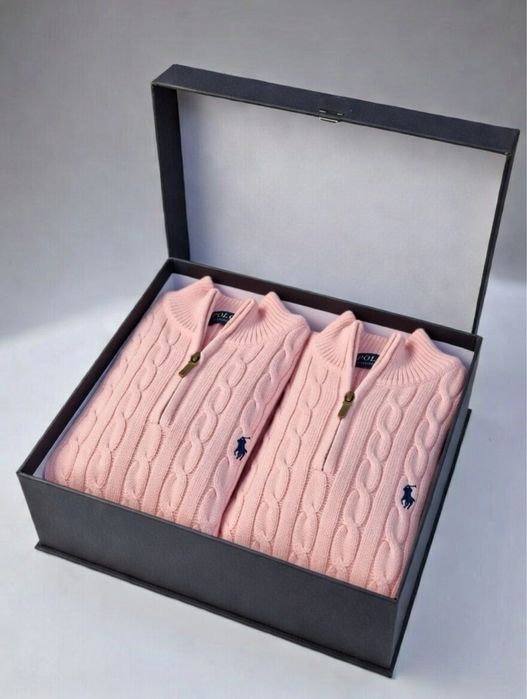 Pulover roz cu fermoar Ralph Lauren