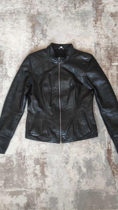 Куртка кожаная черная