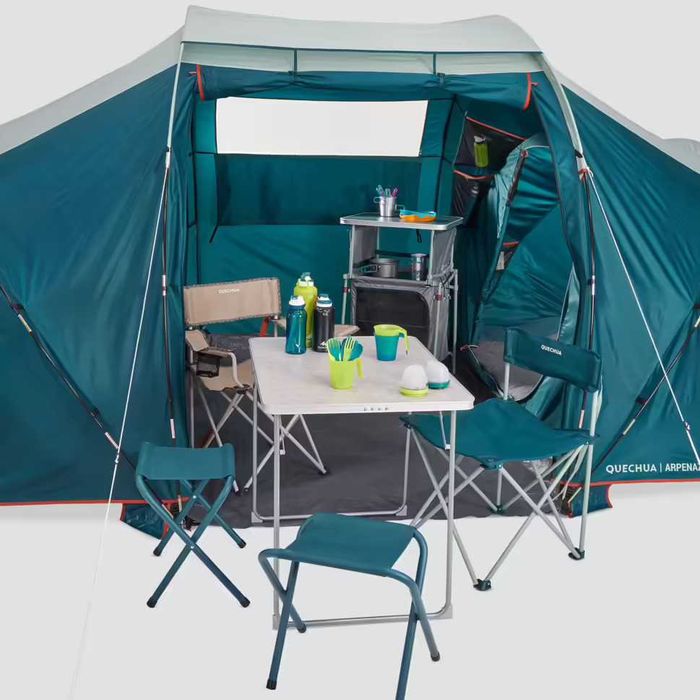 Sigilat Cort camping 4 Persoane 2 Camere structură cu bețe ARPENAZ 4.2