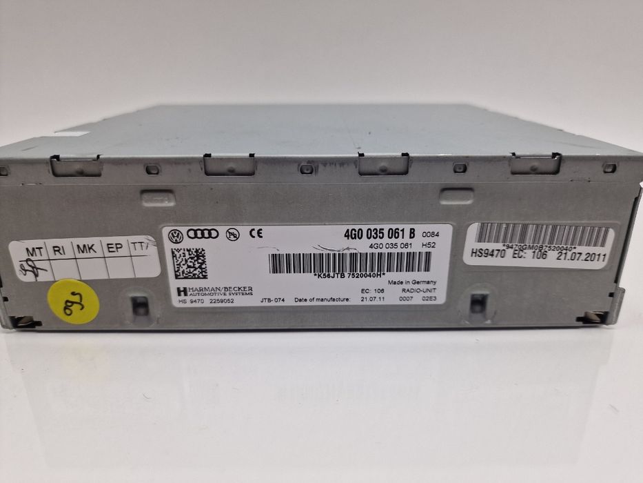 Modul - Unitate Principala Radio /Cd/Dvd/Gps Audi Q5 8Rb 2008 -> 2.0 Tdi Quattro Caha, Cglb, Cmga 4G0035061B