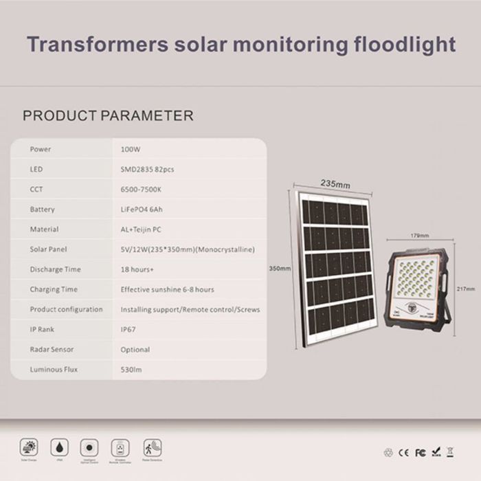 100W Соларен прожектор