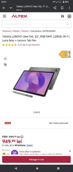 Lenovo idea tab with tab pen