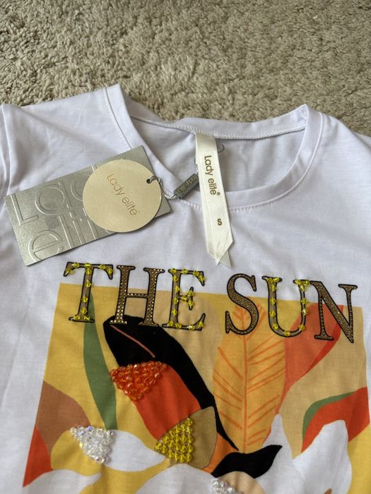 Tricou fete nou cu desen, marimea S, Firma Lady Elite