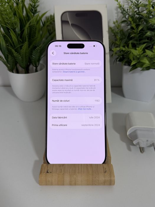 iphone 16 pro 256gb impecabil fullbox incarcator 4 huse 3 folii