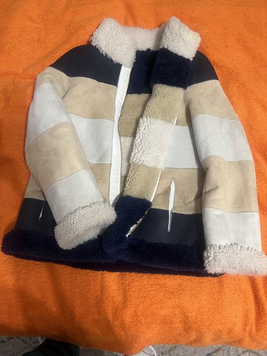 Дубленка двухсторонняя, натуральный мех, натуральная кожа