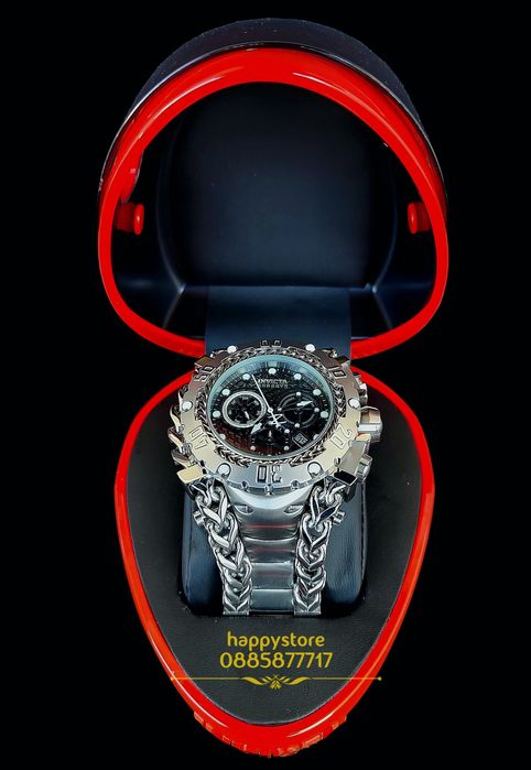 INVICTA Gladiator Silver black dial 60 mm, Инвикта нов ръчен часовник