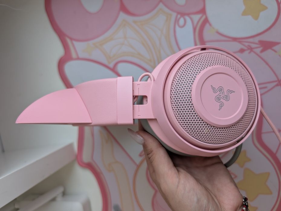 Розови гейминг слушалки Razer Kraken Kitty