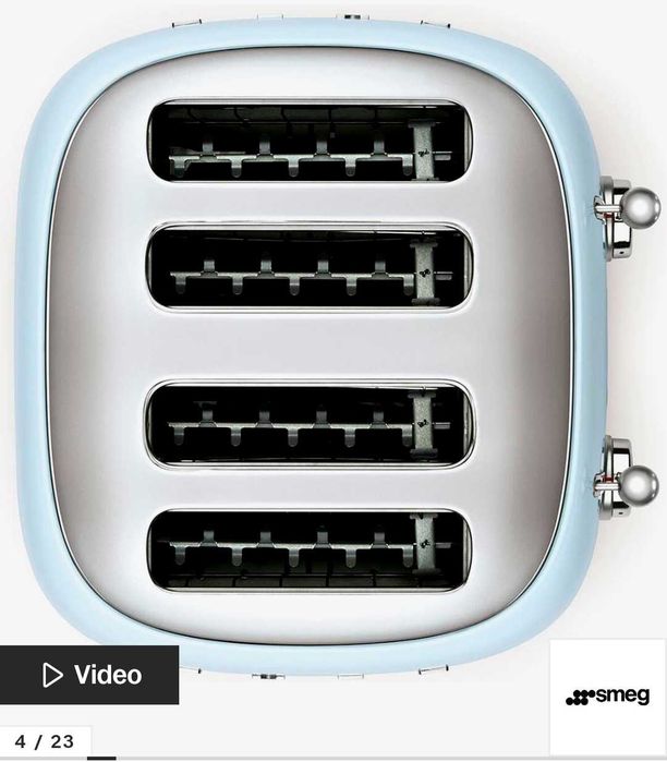 Prajitor de paine Smeg TSF03RDEU, 2000 W, 4 felii, rosu