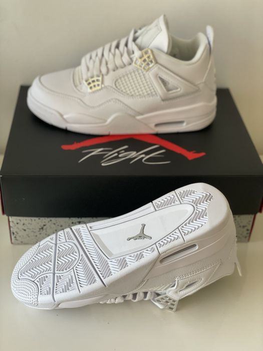 Retro Jordan 4 Pure Money Metallic Silver White