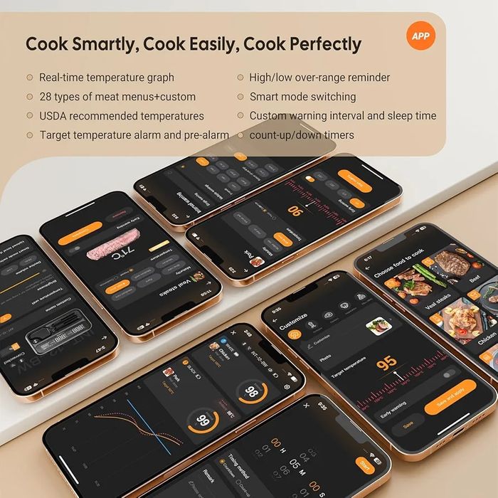 INKBIRD Smart 5GHz безжичен термометър за месо INT-12-BW, Bluetooth