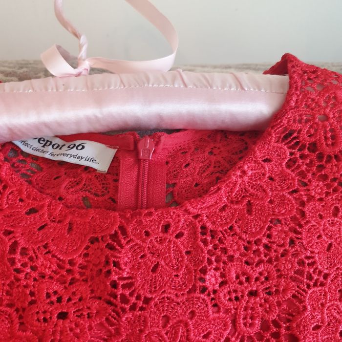 Rochie ocazie midi dantelă din bumbac