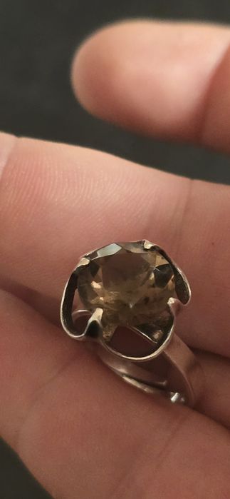 Bengt Hallberg inel argint Quartz fumuriu