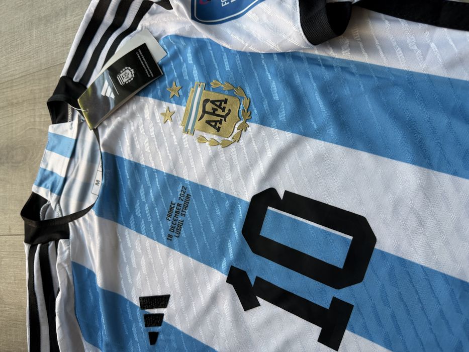 Tricou de fotbal Argentina Leo Messi 10 marime M Finala Vs Franta World cup 2022 Adidas