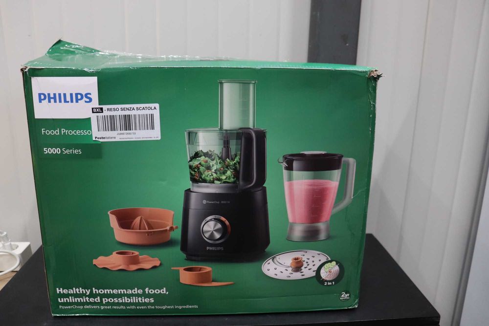 Компактен кухненски робот Philips 850 W, 31 функции, купа 2,1 L