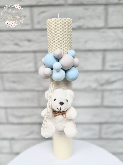 Set trusou pentru botez și lumânare pentru botez lut polimeric/Fimo