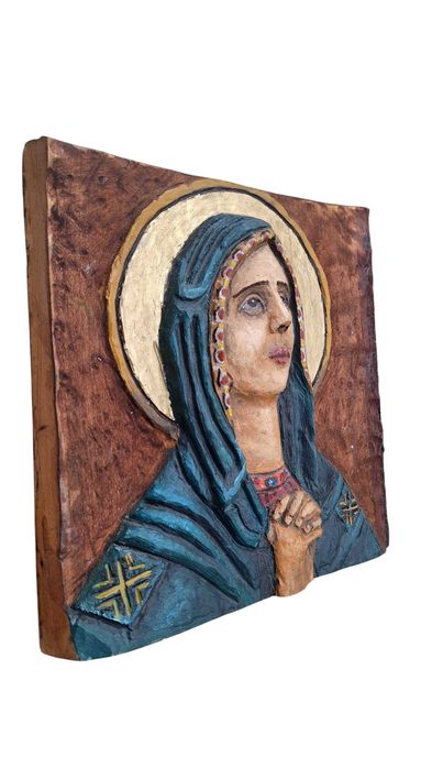 Sculptura 3D in lemn "Fecioara Maria"