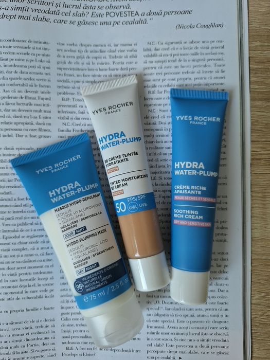 Set 3 produse Yves Rocher Hydra Water-Plump (Cremă, BB Cream SPF50, Mască)