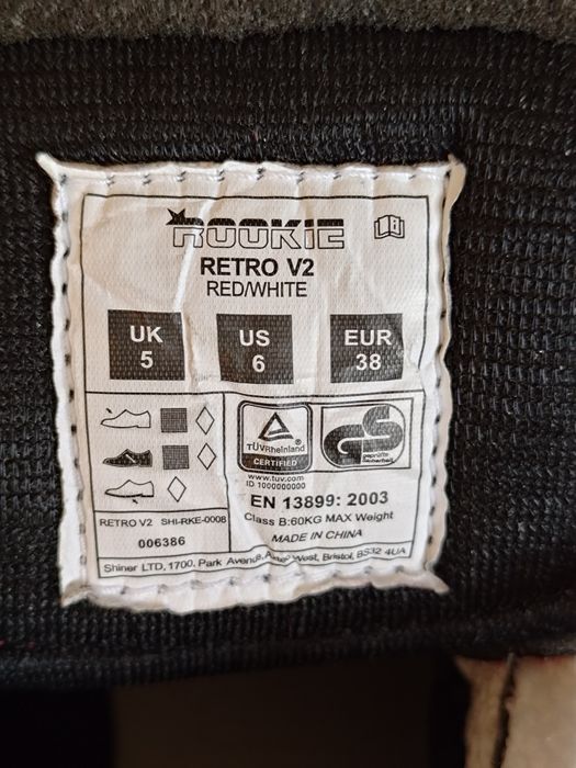 Role / patine cu rotile Rookie Retro V2, 38, Rosu Alb