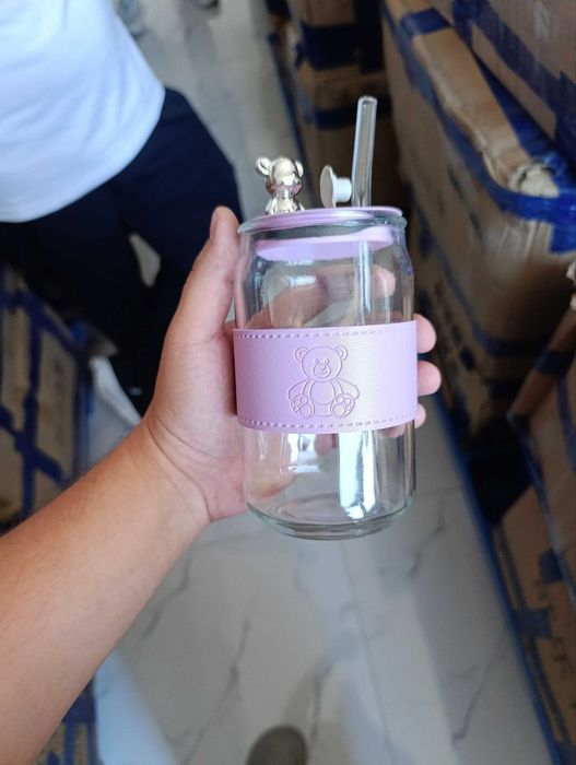«Стильные стаканы с трубочкой “Happy Drink”»оптом по 10штк