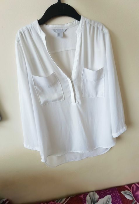 Бяла дамска риза H&M