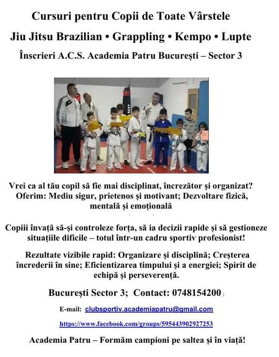 Cursuri pentru Copii de Toate Vârstele - Jiu Jitsu Brazilian