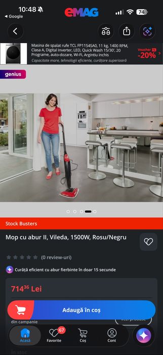 Mop Vileda - curatare cu abur