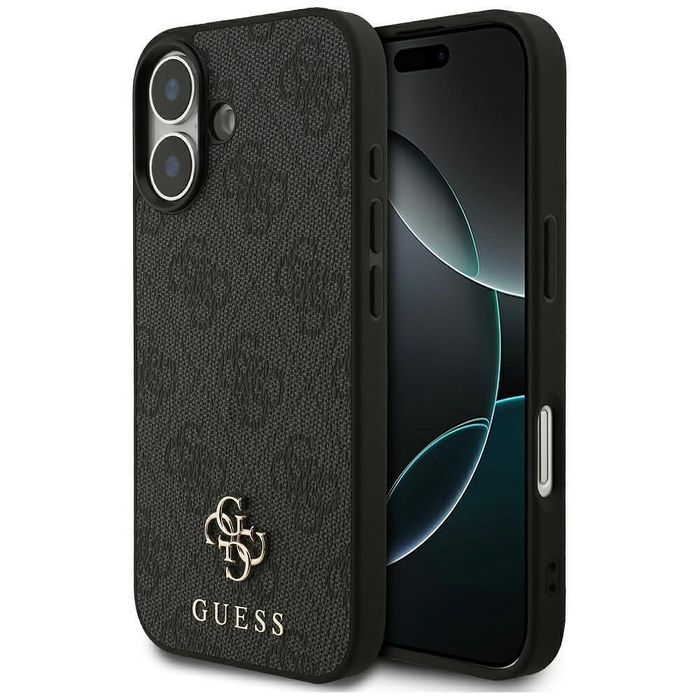 Guess 4g small classic logo magsafe case for iphone 17 black