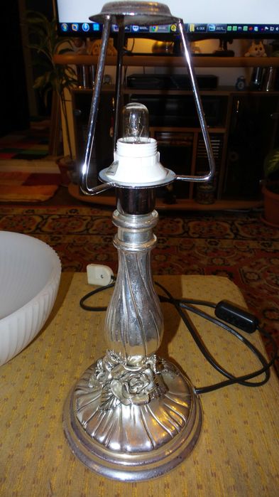 Veioze vintage Stillarte Italia laminate cu Argint, 45cm, impecabile