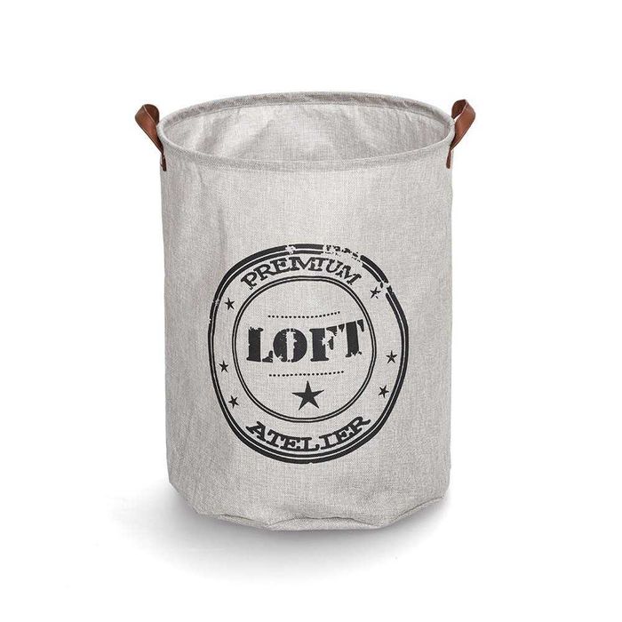 Текстилен Кош за пране за дрехи за съхранение с дръжки Кафяв Сив