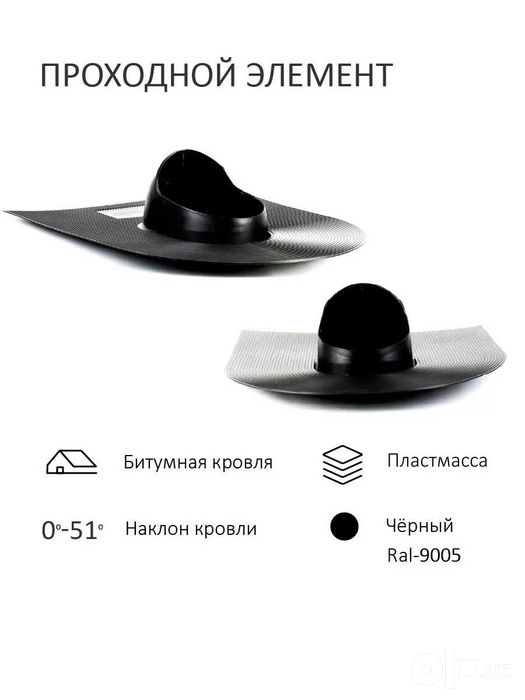 Кровельный аэратор для гибкой черепицы Черный D-125/160